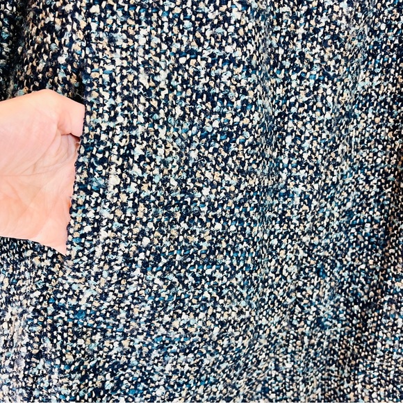 Talbots Blue/Multicolored Tweed Italian Blazer Jacket - 14W - Picture 6 of 10